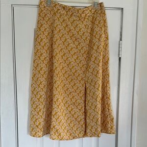 Women's Mustard Floral A-Line Skirt